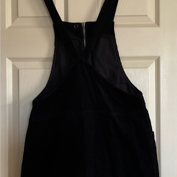 Forever 21 Women’s Jumper Black Size Small Corduroy Mini Dress Zipper 4 Pockets - Picture 3 of 13